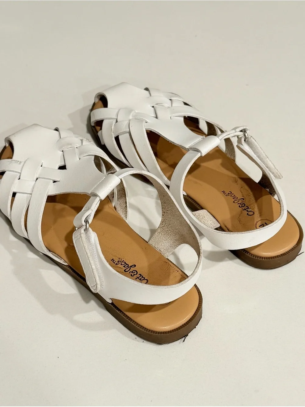 Cat & Jack White Woven T-Strap Kids Sandals